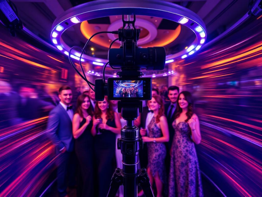 Infinity 360 video booth with spinning camera